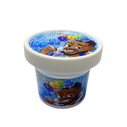 12 Pack -  Ice Cream Pint Style Plastic Storage Containers with Lids - Whoops