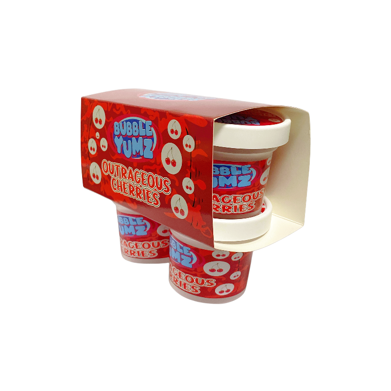 12 Pack - Ice Cream Pint Style Containers (Lids & Display Boxes) - Bubble Yumz Outrageous Cherries