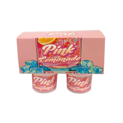 12 Pack - Ice Cream Pint Style Containers (Lids & Display Boxes) - Pink Lemonade