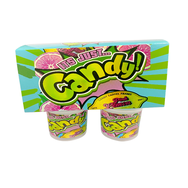 12 Pack - Ice Cream Pint Style Containers (Lids & Display Boxes) - Pink Lemon Candy
