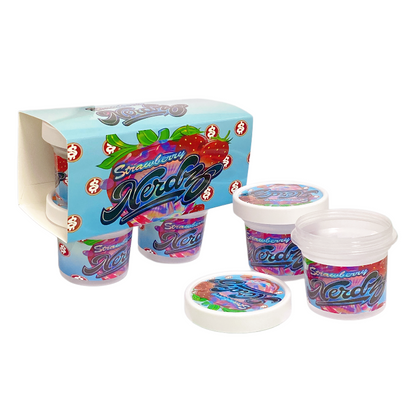 12 Pack - Ice Cream Pint Style Containers (Lids & Display Boxes) - Strawberry NerdZ