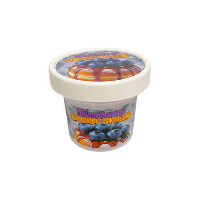 12 Pack - Ice Cream Pint Style Containers (Lids & Display Boxes) - Blueberry Donut Holes