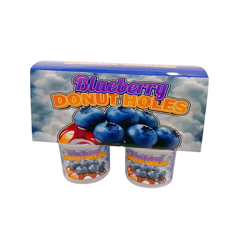 12 Pack - Ice Cream Pint Style Containers (Lids & Display Boxes) - Blueberry Donut Holes