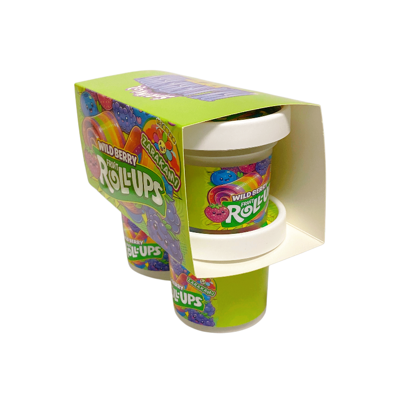12 Pack - Ice Cream Pint Style Containers (Lids & Display Boxes) - Fruit Roll-Ups Wild Berry
