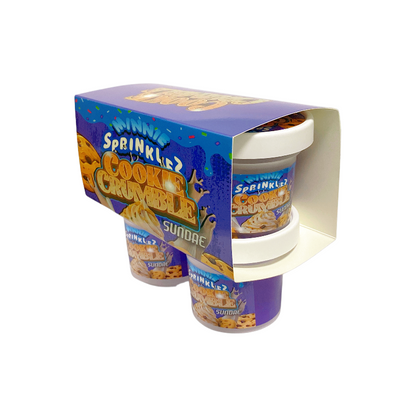 12 Pack - Ice Cream Pint Style Containers (Lids & Display Boxes) - Sprinklez Cookie Crumble Sundae