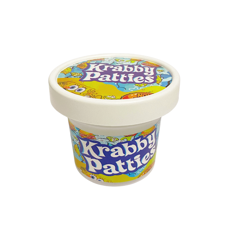 12 Pack - Ice Cream Pint Style Containers (Lids & Display Boxes) - Frankford Krabby Patties