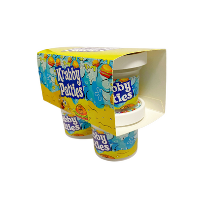 12 Pack - Ice Cream Pint Style Containers (Lids & Display Boxes) - Frankford Krabby Patties