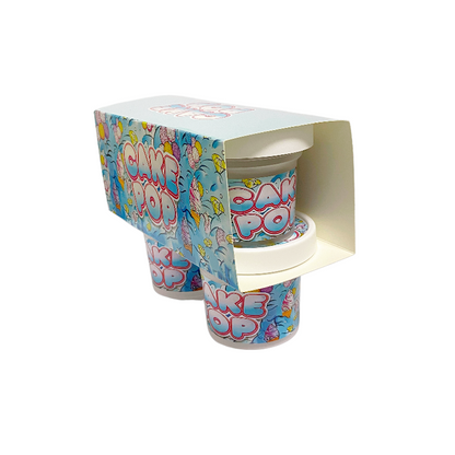12 Pack - Ice Cream Pint Style Containers (Lids & Display Boxes) - Cake Pop