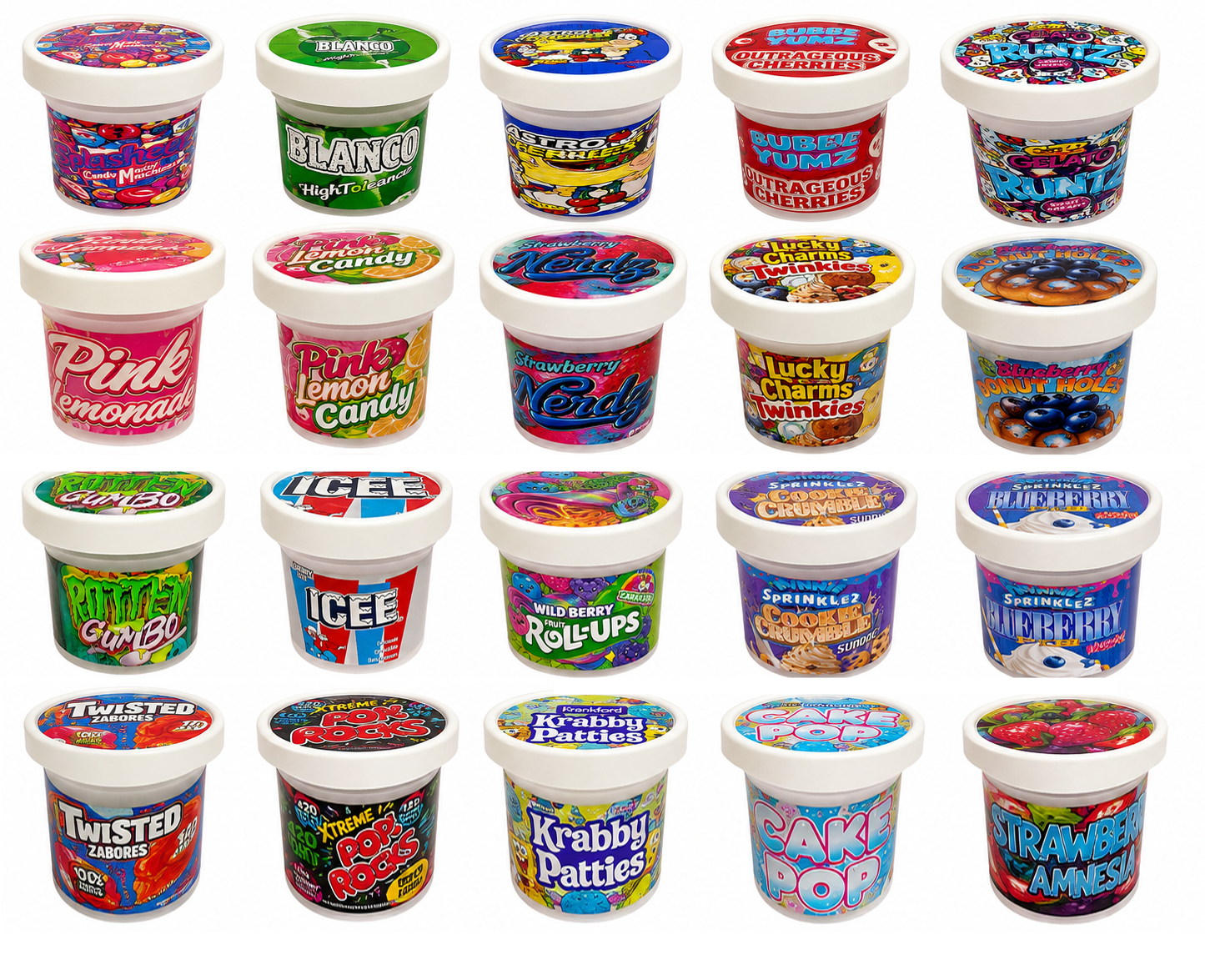 12 Pack - Ice Cream Pint Style Containers (Lids & Display Boxes) - Choose Your Design