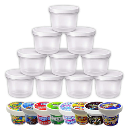 12 Pack 3.5g Ice Cream Pint Style Plastic Storage Containers Mystery Bundle - Assorted Designs