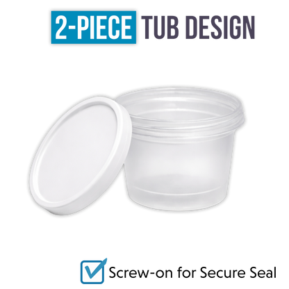 12 Pack -  Ice Cream Pint Style Plastic Storage Containers with Lids - Astro Cherries Kandy Depo