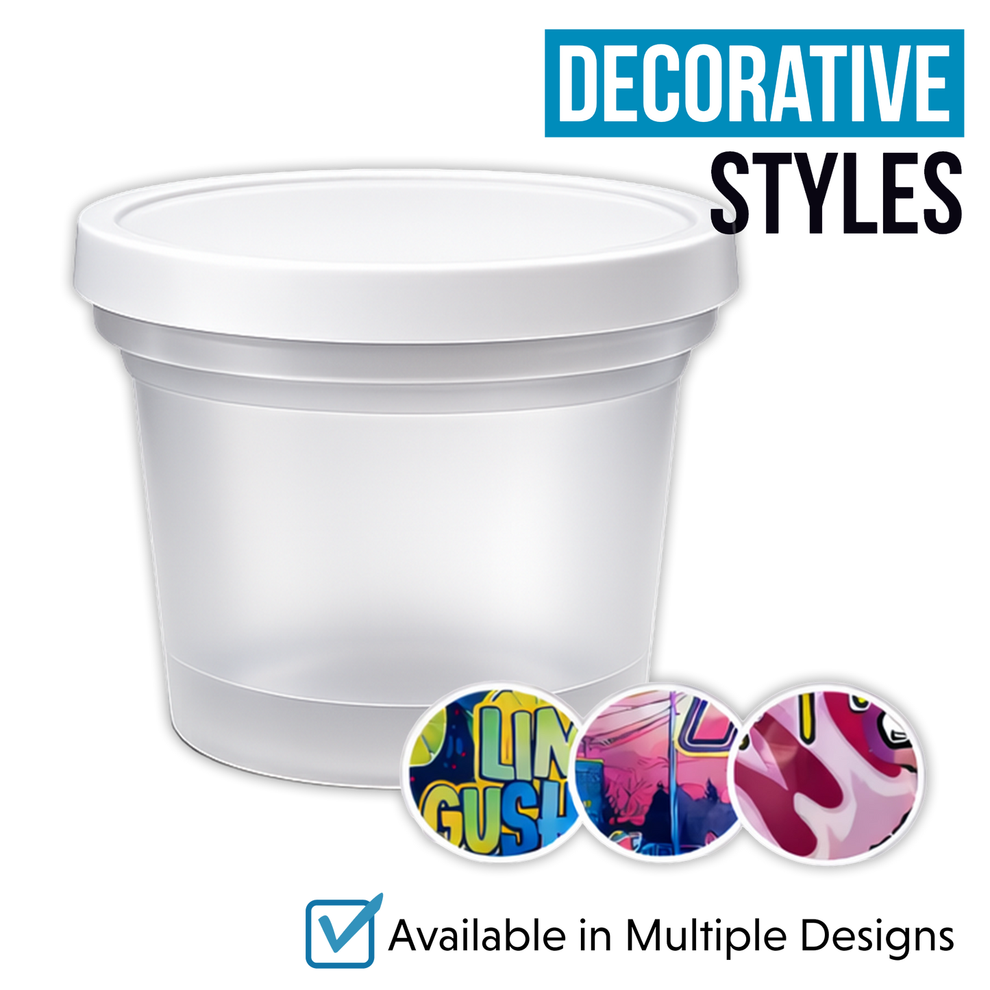 12 Pack -  Ice Cream Pint Style Plastic Storage Containers with Lids - Astro Cherries Kandy Depo