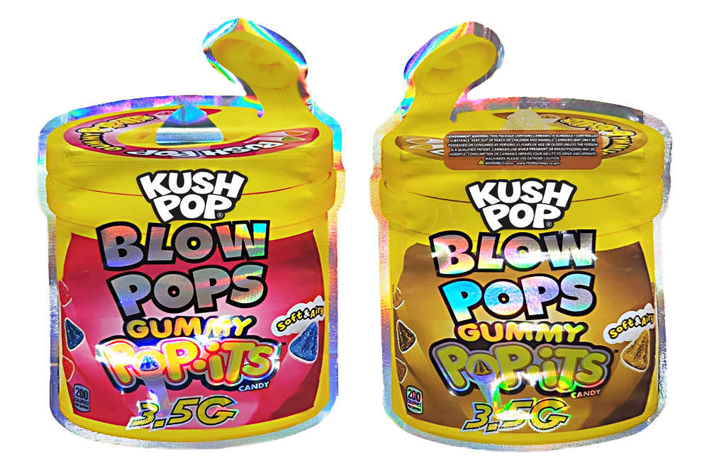 3.5g Shaped Mylar Bag - Blow Pops Gummy  (50 Count)