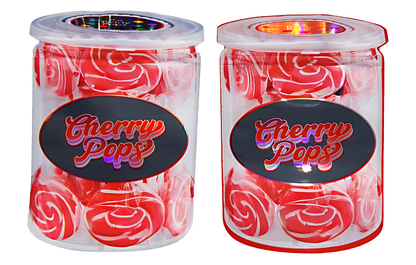 50 Pack - 3.5G Decorative Contour Shaped Mylar Bags - Zabores Cherry Pops