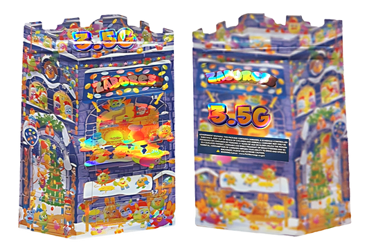 3.5g Shaped Mylar Bag - Zabores Blue Box (50 Count)