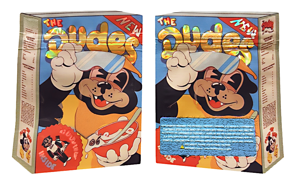 50 Pack - 3.5G Decorative Contour Shaped Mylar Bags - Zabores The Dudes Fucky The Bear