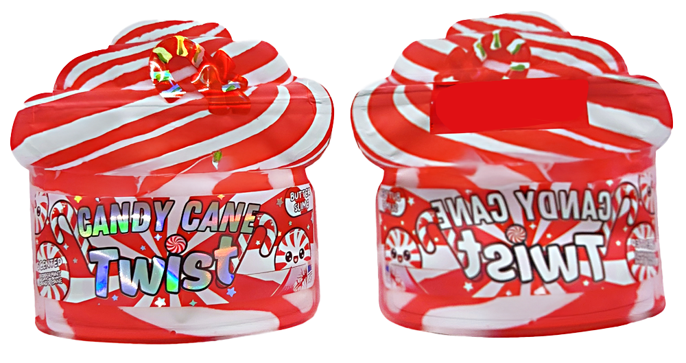 50 Pack - 3.5G Decorative Contour Shaped Mylar Bags - Zabores Candy Cane Twist