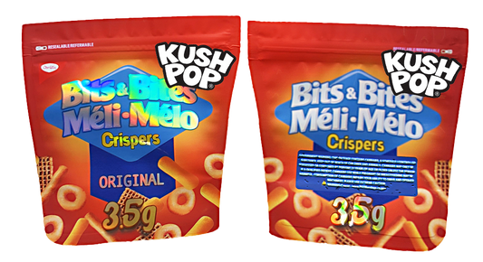 3.5g Shaped Mylar Bag - Kush Pop Bits & Bites Meli Melo Crispers (50 Count)