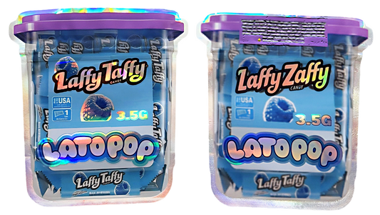 3.5g Shaped Mylar Bag - Latopop Laffy Taffy (50 Count)