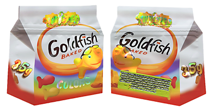 3.5g Shaped Mylar Bag - Twister Goldfish Baked (50 Count)