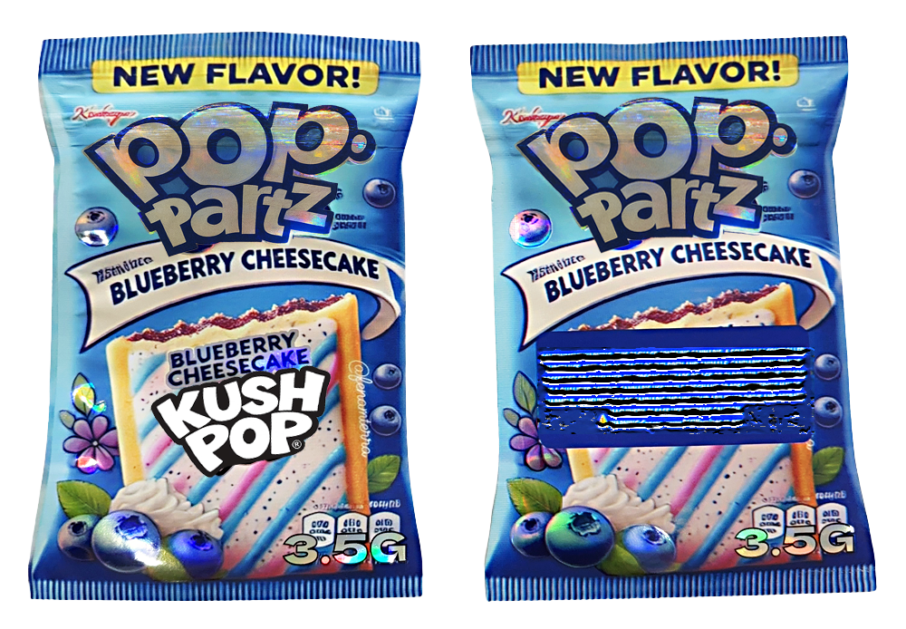 3.5g Shaped Mylar Bag - Kush Pop Pop Tarts Blueberry Cheesecake (50 Count)