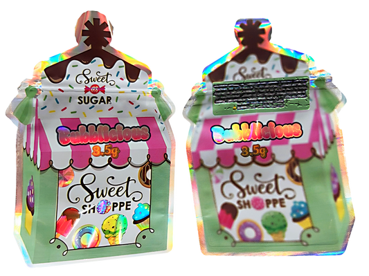 3.5g Shaped Mylar Bag - Sweet as Sugar Sweet Shoppe (50 Count)