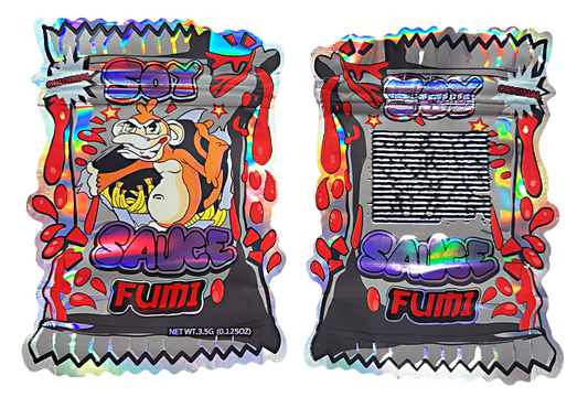 3.5g Shaped Mylar Bag - Fumi Soy Sauce (50 Count)