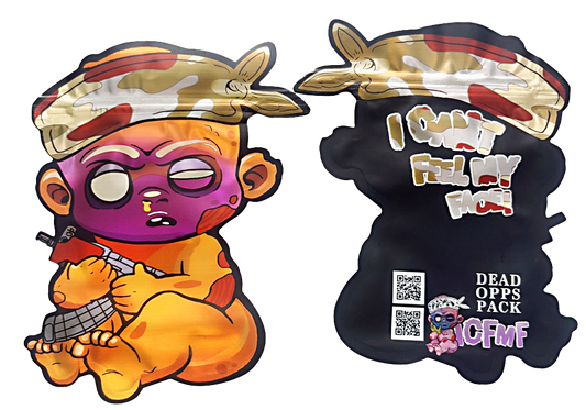 50 Pack - 3.5G Decorative Contour Shaped Mylar Bags - High Tolerance ICFMF I Can't Feel My Face