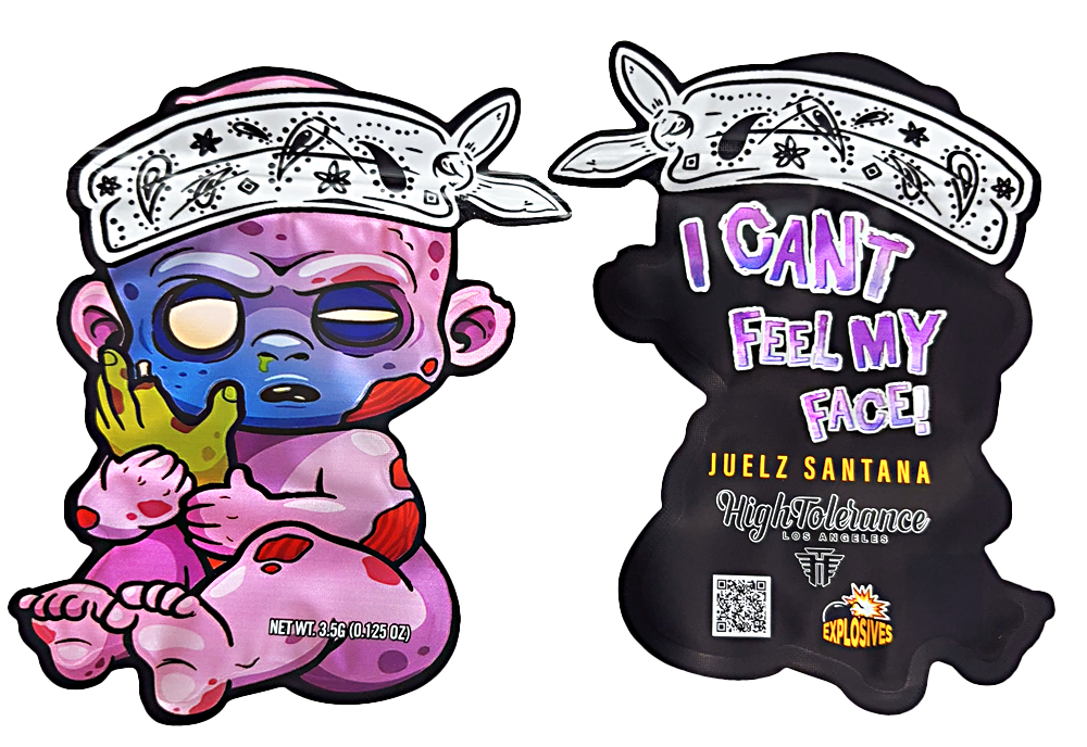 3.5g Shaped Mylar Bag - High Tolerance ICFMF I Can't Feel My Face Juelz Santana (50 Count)