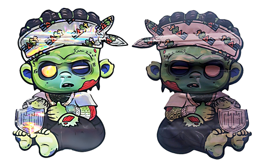 50 Pack - 3.5G Decorative Contour Shaped Mylar Bags - High Tolerance ICFMF I Can't Feel My Face East