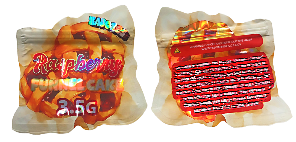 3.5g Shaped Mylar Bag - Zabores *  Raspberry Funnel Cake (50 Count)