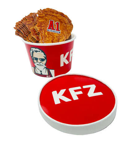 12 Pack - 3.5g Chicken Bucket Mylar Bags & Buckets Set – Novelty Fried Chicken Style Packaging Kit