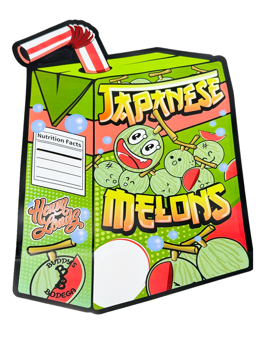 50 Pack – 28g Exotic Mylar Bags | Resealable Foil Packaging Pouches - Japanese Melons