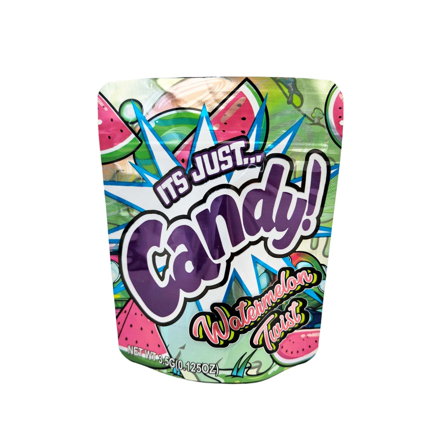50 Pack - 3.5g Exotic Mylar Bags - It's Just Candy - Watermelon Twist