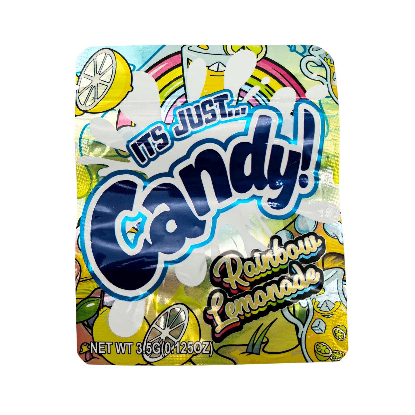 50 Pack - 3.5g Exotic Mylar Bags - It's Just Candy - Rainbow Lemonade