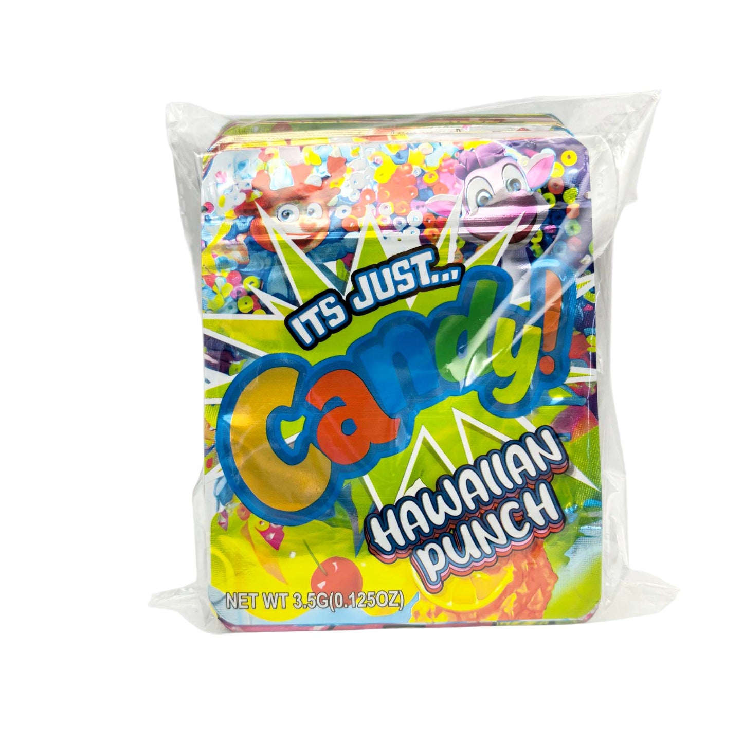 50 Pack - 3.5g Exotic Mylar Bags - It's Just Candy - Hawaiian Punch