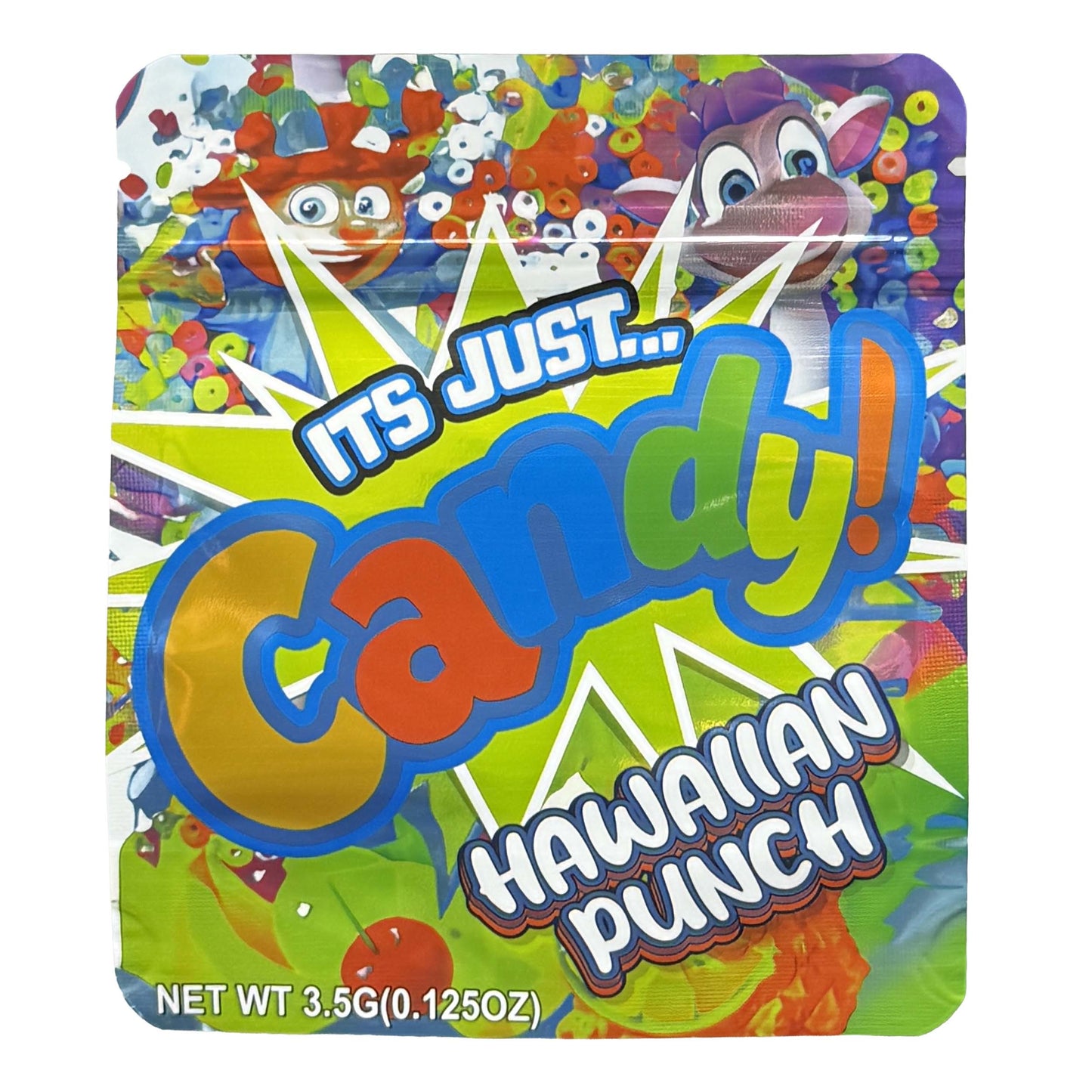 50 Pack - 3.5g Exotic Mylar Bags - It's Just Candy - Hawaiian Punch