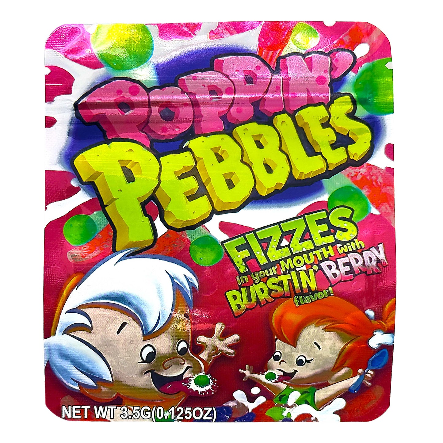 50 Pack - 3.5g Exotic Mylar Bags - Poppin' Pebbles - Fizzes