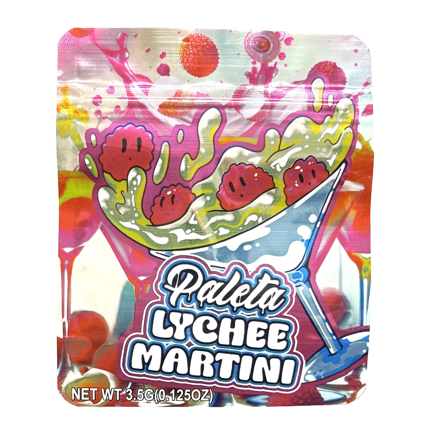 50 Pack - 3.5g Exotic Mylar Bags - Paleta - Lychee Martini