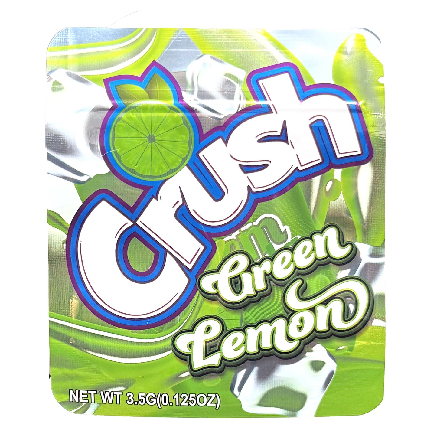 50 Pack - 3.5g Exotic Mylar Bags - Crush - Green Lemon