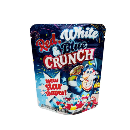 50 Pack - 3.5g Exotic Mylar Bags - Red, White & Blue Crunch
