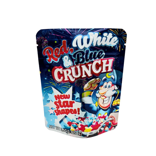 50 Pack - 3.5g Exotic Mylar Bags - Red, White & Blue Crunch