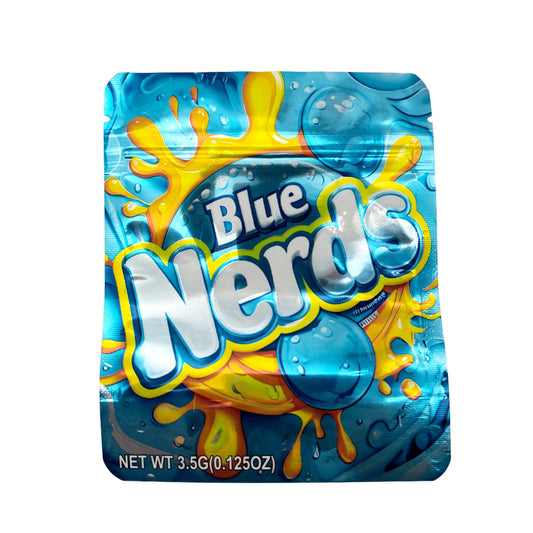 50 Pack - 3.5g Exotic Mylar Bags - Blue Nerds