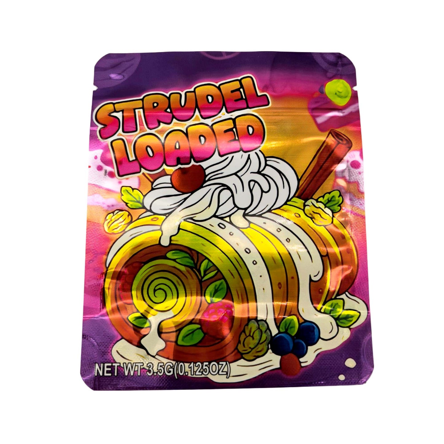 50 Pack - 3.5g Exotic Mylar Bags - Strudel Loaded