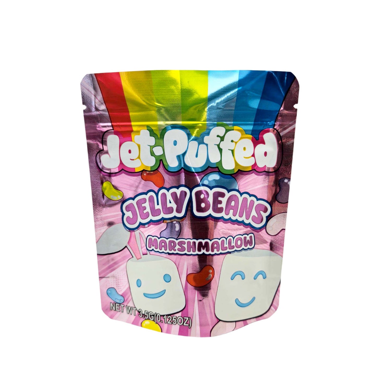 50 Pack - 3.5g Exotic Mylar Bags - Jet-Puffed - Jelly Beans Marshmallow