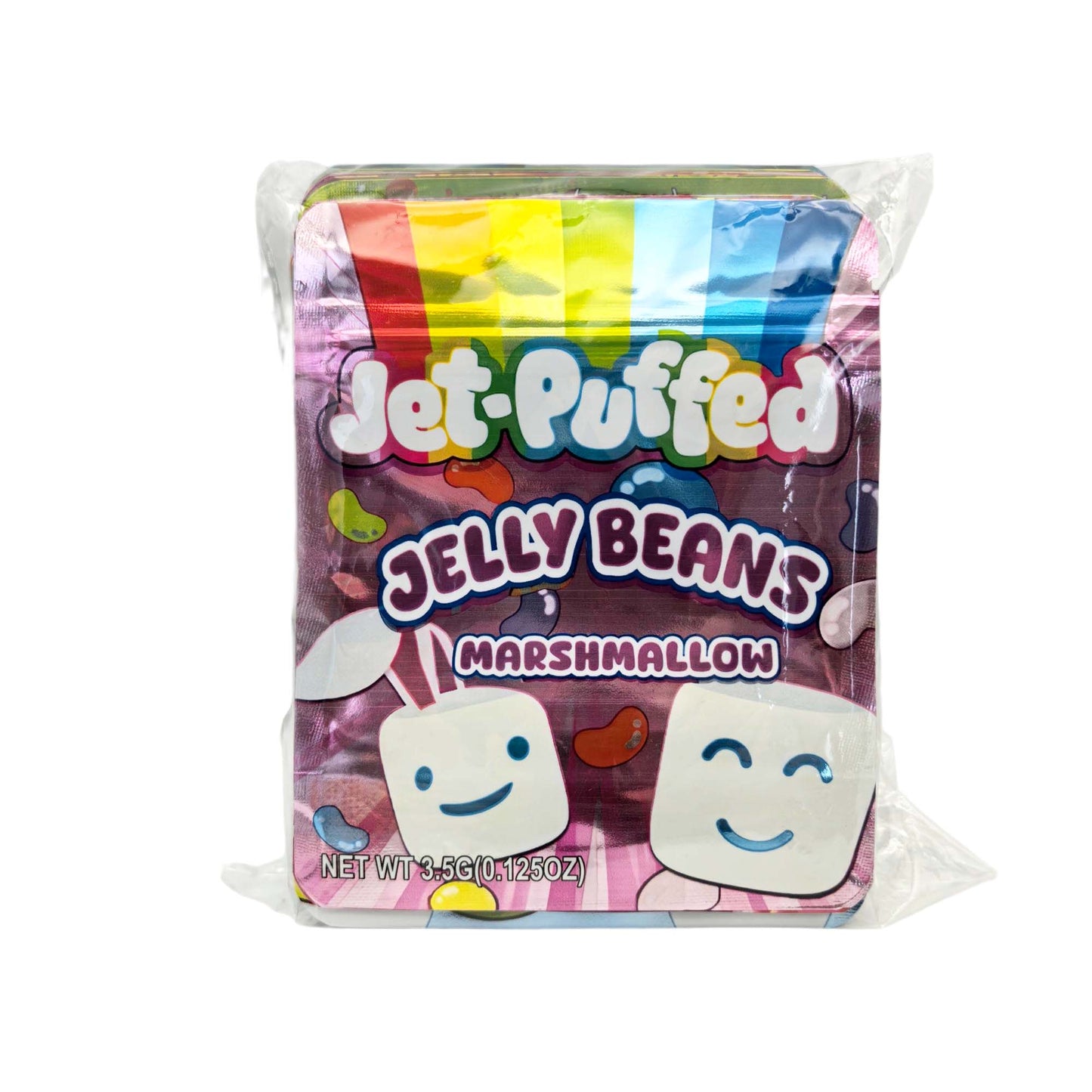 50 Pack - 3.5g Exotic Mylar Bags - Jet-Puffed - Jelly Beans Marshmallow