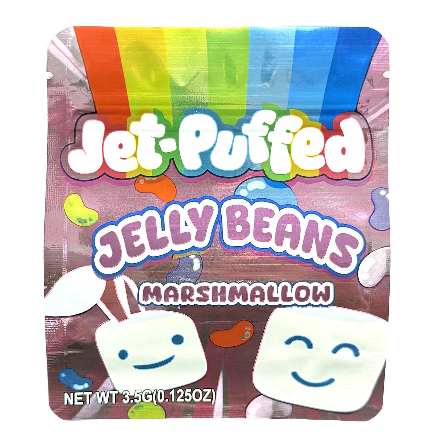 50 Pack - 3.5g Exotic Mylar Bags - Jet-Puffed - Jelly Beans Marshmallow