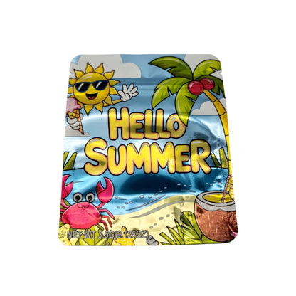 50 Pack - 3.5g Exotic Mylar Bags - Jet-Puffed - Hello Summer
