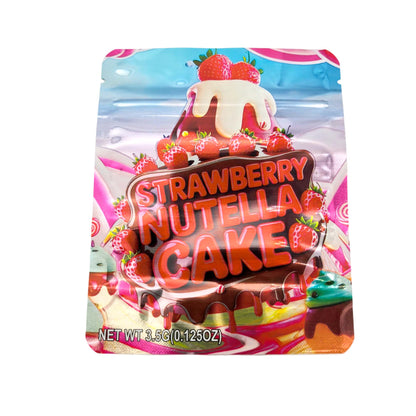 50 Pack - 3.5g Exotic Mylar Bags - Strawberry Nutella Cake