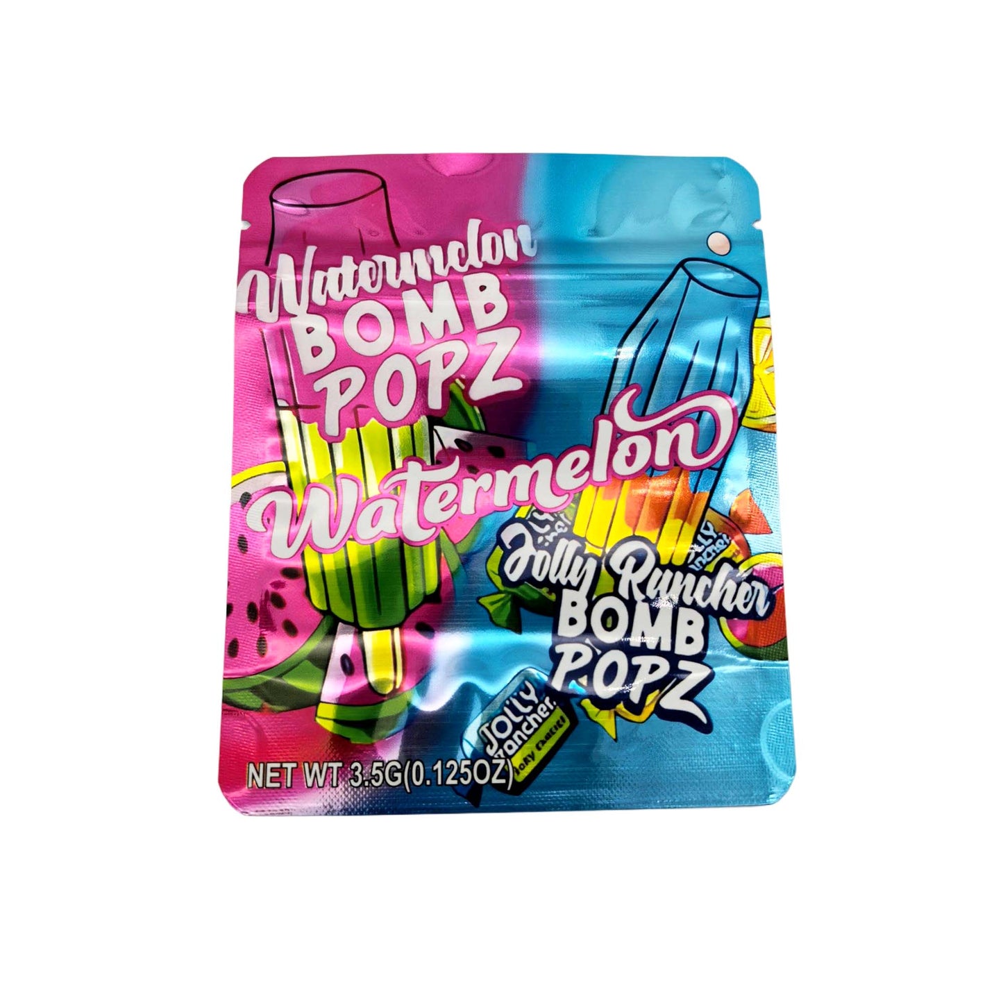 50 Pack - 3.5g Exotic Mylar Bags - Watermelon Bomb Popz